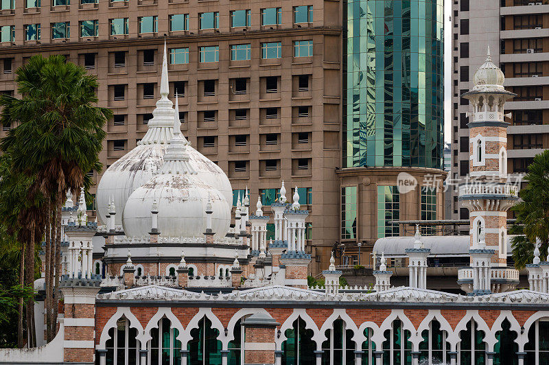 清真寺Jamek Mosque minarets和domes